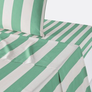 Plat laken in katoen, Hendaye groen