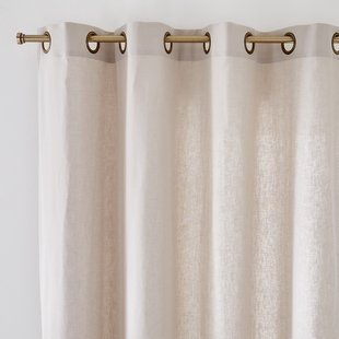 Gordijn in halflinnen met oogjes, Lincot