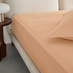 Hoeslaken in gewassen perkal, omslag 30 cm, Sabbal