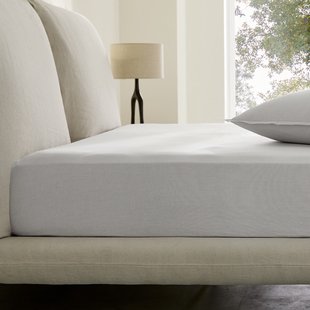 Hoeslaken in gewassen perkal, omslag 30 cm, Sabbal