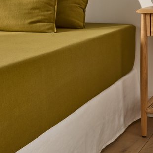 Hoeslaken in katoen/gewassen linnen, omslag 30 cm, Marnie