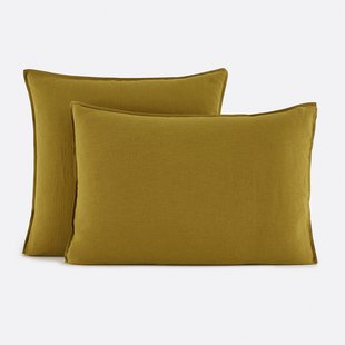 Effen kussensloop in katoen/gewassen linnen, Marnie