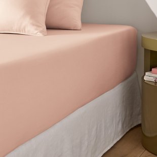 Hoeslaken in katoensatijn, omslag 30 cm, Opale