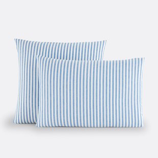 Katoenen kussensloop, blauw, Soizic