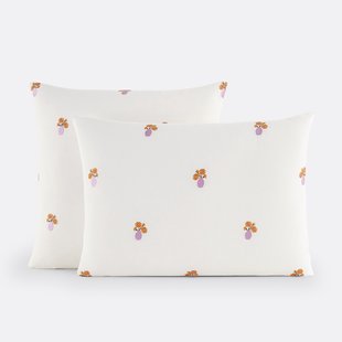 Vintage geborduurd katoenen kussensloop Ariette