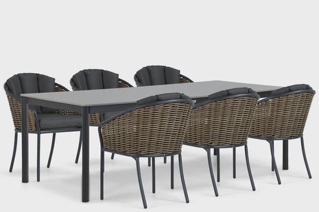 Santika Tika/Como 220 cm dining tuinset 7-delig