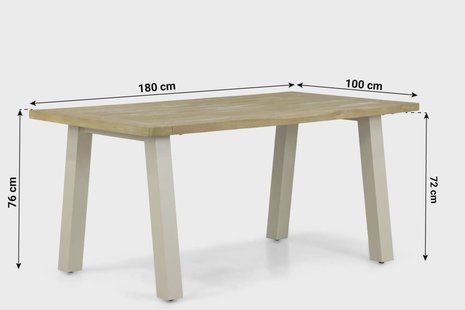 Lifestyle Glasgow dining tuintafel 180 x 100 cm