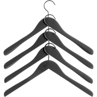 HAY Soft Coat kleerhanger (set van 4) - zwart - breed