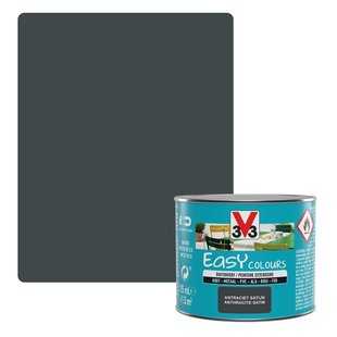 V33 Decoratieve Verf Easy Colours Anthraciet Zijdeglans 0,125l