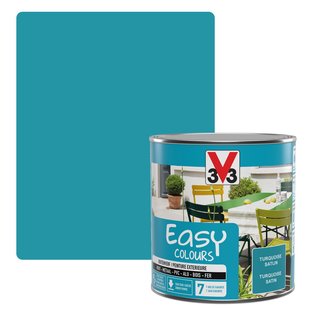 V33 Buitenverf Easy Colours Zijdeglans Turquoise 500ml