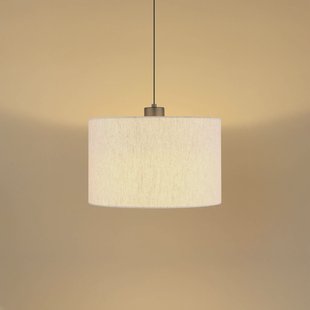 Globo LED hanglamp Thea, crème/matzwart, linnen, Ø 35 cm