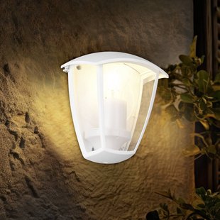 Trio Lighting Buitenwandlamp VENTA, wit, aanliggende montage, hoogte 20 cm, IP44