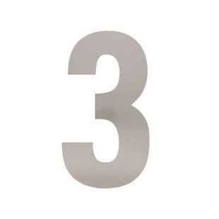 Intersteel Huisnummer 3 Xl Hoogte 30cm Rvs Geborsteld