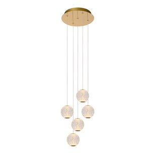 Lucide Hanglamp Cintra - Messing - Kristaleffect - 32cm - 5x4,7w