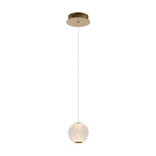 Lucide Hanglamp Cintra Messing Kristaleffect Ø14cm 4,7w