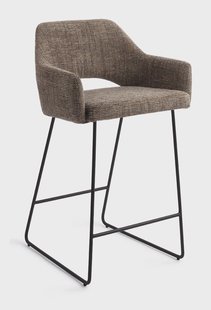 Jesper Home Barstoel 'Yanai' Slide Black, kleur Checked Chestnut (zithoogte 65cm)