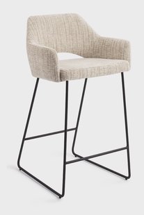 Jesper Home Barstoel 'Yanai' Slide Black, kleur Caramel Grid (zithoogte 65cm)