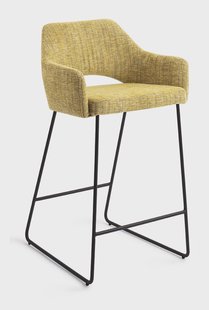 Jesper Home Barstoel 'Yanai' Slide Black, kleur Lemon Lines (zithoogte 65cm)