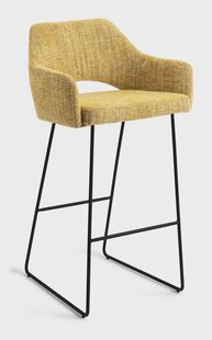 Jesper Home Barkruk 'Yanai' Slide Black, kleur Lemon Lines (zithoogte 75cm)