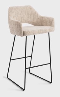 Jesper Home Barkruk 'Yanai' Slide Black, kleur Caramel Grid (zithoogte 75cm)