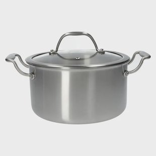 Kookpan met glazen deksel, 3-laags, rvs,&Oslash;20 cm