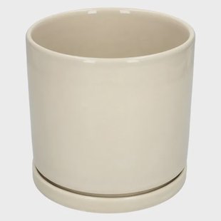 Bloempot met schotel, aardewerk, oudroze,&Oslash;16 x 15 cm