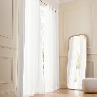 Gordijn in gewassen linnen met oogjes, Private