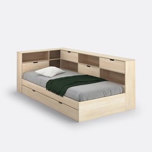 Bed met lade, opberging en lattenbodem Yann