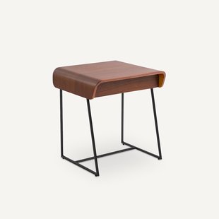 Nachtkastje in notenhoutfineer, Bardi design E. Gallina