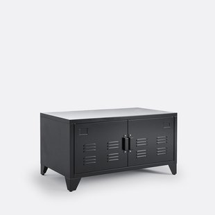 Laag meubel in metaal, 2 deuren, Hiba