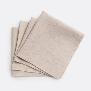 Set van 4 servetten van gewassen linnen Victorine