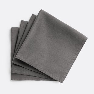 Set van 4 servetten van gewassen linnen Victorine