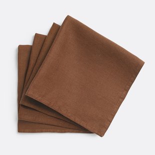 Set van 4 servetten van gewassen linnen Victorine