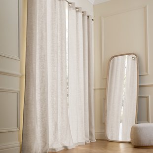 Gordijn in gewassen linnen met voering, met oogjes, Private