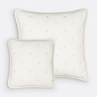 Gematelasseerde vierkante kussenhoes in katoen, Aéri