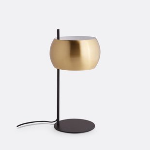 Zwart ijzeren en messing tafellamp, Elori