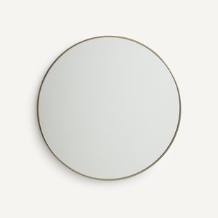 Spiegel in stalen metalen met verouderde messing afwerkingØ80 cm, Caligone