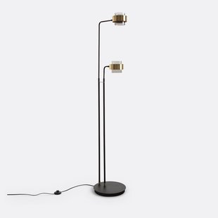 Vloerlamp met 2 armen, glas en metaal, Botello