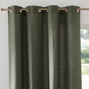 Gordijn in gewassen linnen met oogjes Onega