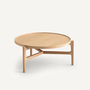 Salontafel, diameter 74 cm, eikenfineer, Aly