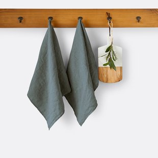 Set van 2 theedoeken in gewassen linnen Victorine