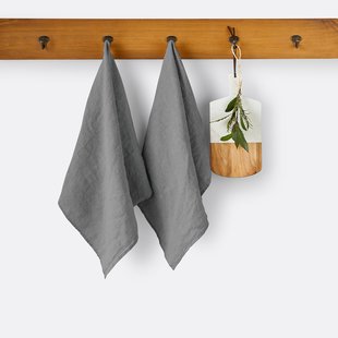 Set van 2 theedoeken in gewassen linnen Victorine