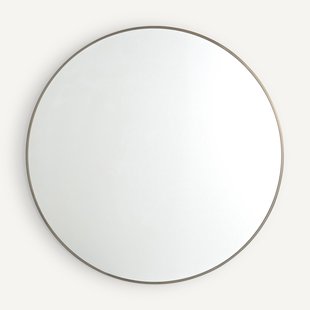 Spiegel in staal metaal met verouderde messing afwerkingØ100 cm Caligone