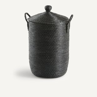 Linnenmand in gevlochten rijststro, Honoka