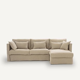 Omvormbare hoekbank. stevig stonewashed linnen, Camille