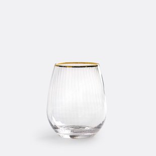 Set van 4 gestreepte glazen, Lurik