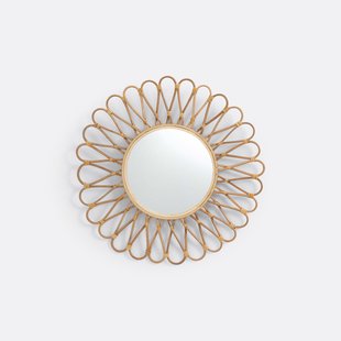 Spiegel in rotan en bamboe, zon modelØ50 cm, Nogu