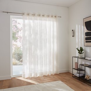 Glasgordijn, grote breedte, met oogjes, Nyong