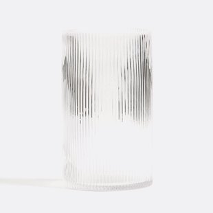 Rechte vaas in glas met groeven H22,5 cm, Afa