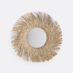 Spiegel in strogras, zonnevormØ70 cm, Loully